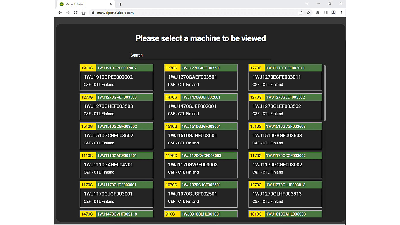 Mašīnas dokumentācija programmā TimberManager