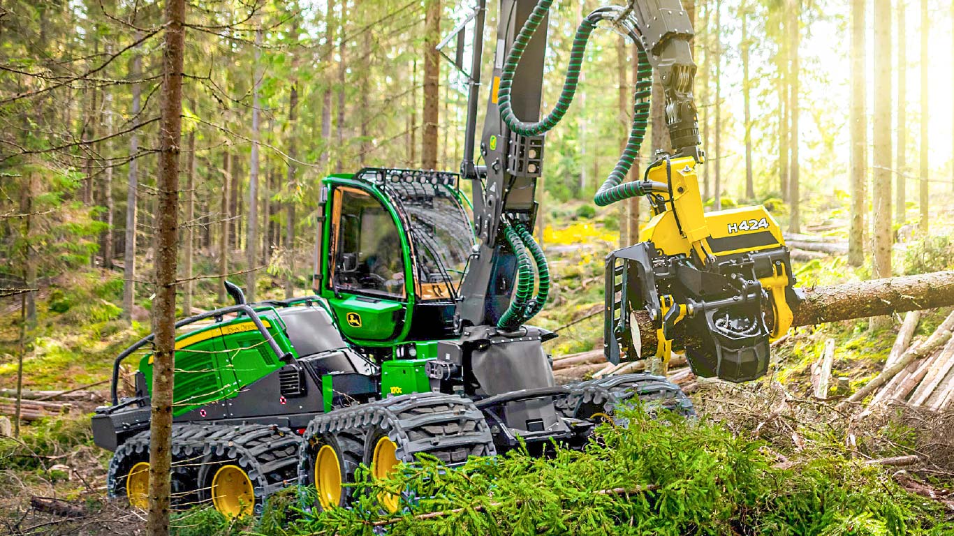 John Deere 1170G/H424 koku gāšana un zāģēšana